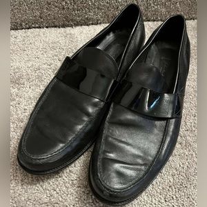Johnston & Murphy Mens 13M 240575 Black Loafter Dress Shoes Handcrafted In Italy